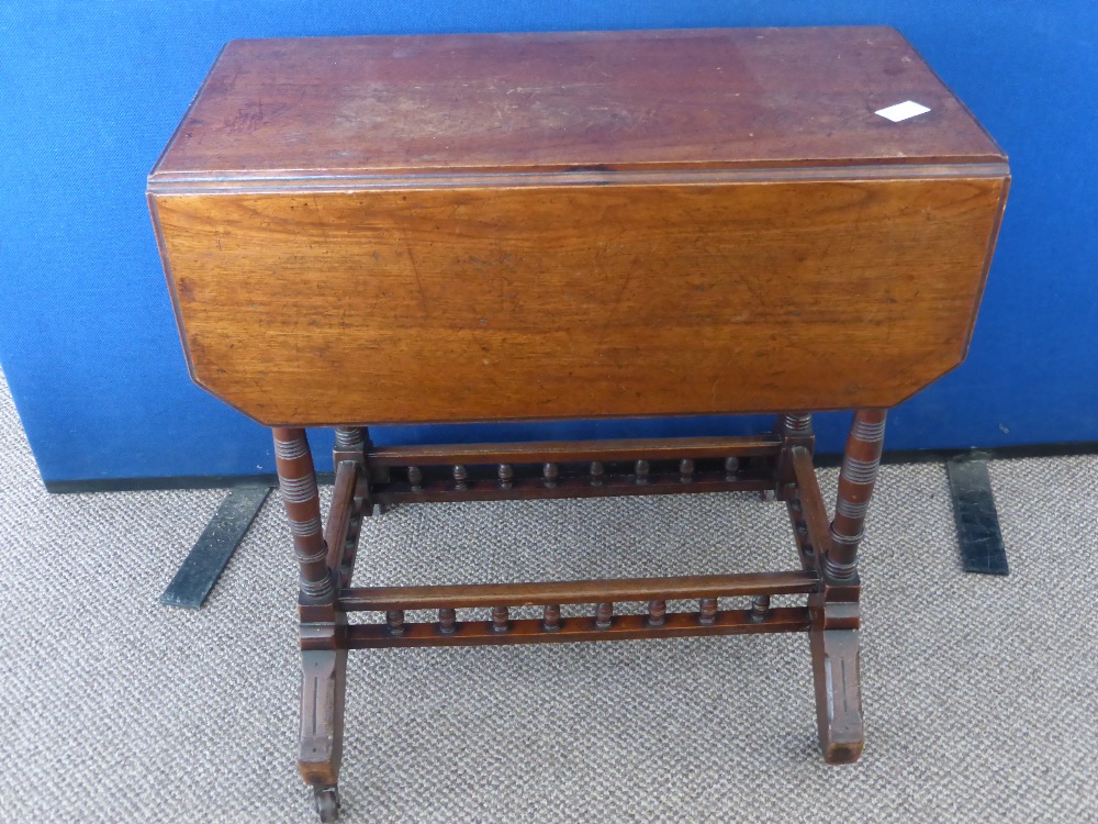 A Small Mahogany Drop Leaf Occasional Table, with a galleried base, approx 61 x 69 x 63 cms