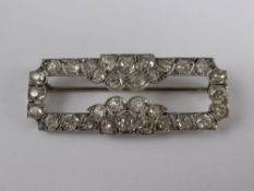 A Lady`s Platinum Art Deco Diamond Brooch, the brooch in panel form with overlaid floral sprays,