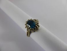 Lady`s Yellow and White Gold Diamond and Aquamarine Ring, Size I, approx 1.9gms