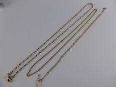 Three 9ct, 375 Yellow Gold hallmarked chains, approx 12 gms.