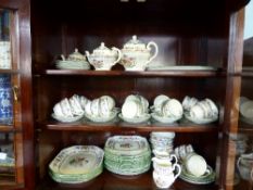 Copeland Spode `Chinese Rose` Tea Set comprising tea pot, two milk jugs, two sugar bowls, twenty
