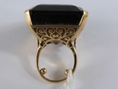 Antique Indian Rose Gold Smoky Quartz Dress Ring, the dress ring having a filigree setting. The