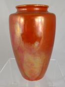 Ruskin orange lustre vase, impressed marks to base, approx. 21 cms.