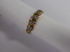 Lady`s 9ct Yellow Gold Diamond Set Ribbon Ring, Size O, approx 2.1 gms