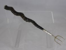 A William IV (1830) mm Charles Rawlings & William Summers Solid Silver Toasting Fork with an