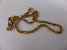 A 15ct  yellow gold hallmarked lady`s watch chain, approx. 14 gms.