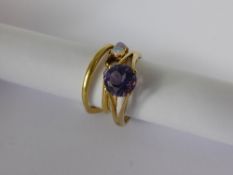 Three Lady`s 9ct Gold Rings, including Opal, Diamond and Amethyst (waf) approx 5.8 gms.