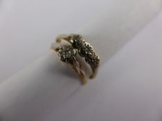 Lady`s 18 ct yellow gold Diamond Ring together with an 18ct lady`s yellow gold diamond ring Size J,