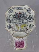 Porcelain Commemorative Mug, Independent Order of Odd Fellows, W Matthas dated 1841, the mug rich