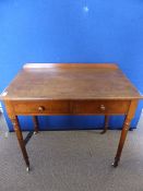 19th Century Mahogany Two Drawer Side Table, approx 76 x 84 x 44 cms.