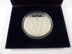 ?The Ashes Winner 2005 "" silver commemorative medallion with original certificate and presentation