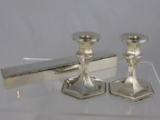 Two Solid Silver Birmingham hallmark Candle Sticks, mm BR dated 1911 together with a  solid silver