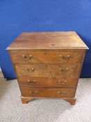 Antique Mahogany Chest of Drawers, on bracket feet with four graduated drawers, approx. 66 x 44 x