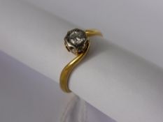 Lady`s 18 ct Yellow Gold Illusion Set Diamond Ring, the diamond 10 pts, size M, approx 2.8 gms