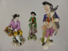 Continental Porcelain Figures, depicting a goat herder and a flower seller, a Dresden porcelain