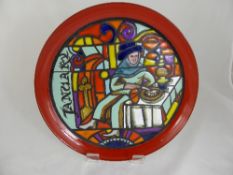 Limited Edition Poole Medieval Calendar Plate, January, nr 111/1000 signed C F Wills and with