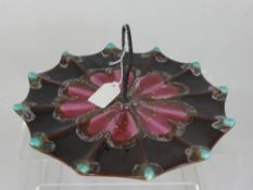 Studio Ceramic Cake Plate of floral design, impress mark to base, possibly Nall Yris.