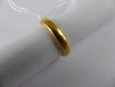 22 ct Yellow Gold Wedding Band, Size N, approx 5.8 gms.