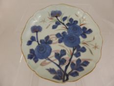 Antique Chinese Hand Painted Plate, depicting flowers with character marks to base, approx 21 cms