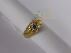 Lady`s 18 ct Yellow Gold Solitaire Diamond Ring, old cut diamond, approx 30 pts, Size N, approx 5.5