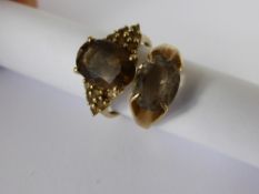 Lady`s 9ct Gold Smoky Quartz Ring, Size O, approx 2.9 gms together with a lady`s 9ct white Quartz