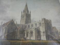 An 1808 Aquatint of Cathedral, Church of Christ, Oxford  by R. Reeve 60 x 42.5 cms together with a