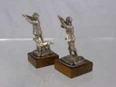 Two Solid Silver Shooting Figures entitled ""The Gun"" and ""The Shot"" Nos. 362 of 1,000