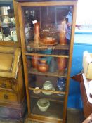 Edwardian glass fronted display cabinet with five shelves to the interior, approx. 55 x 31 x 148