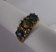 Lady`s 9 ct Yellow and White Gold Gypsy Style Ring, Size R, approx 3.1 gms.