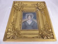 Two Miniature Portraits depicting Victorian Ladies, artist unknown, both 11 x 9 cms and in gilt