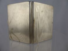 Solid Silver Gentleman`s Cigarette Case, Birmingham hallmark, m.m rubbed, the engine turned case