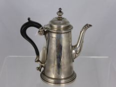 A Solid Silver Chocolate Pot, Sheffield hallmark, dated 1922/23, mm Martin Hall & Co. Ltd, approx