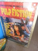 A cinematic poster depicting ?Pulp Fiction?  a Quentin Tarantino film, framed and glazed, approx.