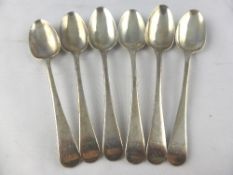 Six Solid Silver Georgian Teaspoons, London hallmark, m.m John Blake approx 100 gms.