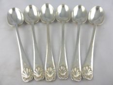 A Set of six Solid Silver Victorian Teaspoons, Sheffield hallmark, m.m J & J.M Ltd, approx 60 gms.