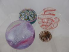 A Quantity of Glass Paper Weights including, Sirocco, another Caithness `Pink Swirl`, a Perthshire