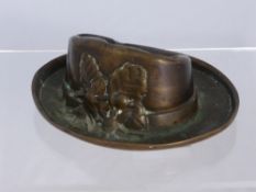 Early 20th Century Bronze Paperweight in the form of a Fedora, foundry mark Lips-Holland.