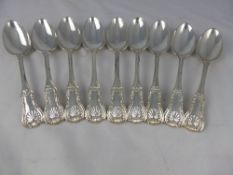 A set of Nine Solid Silver `Shell Pattern?, Table Spoons, Glasgow hallmark, dated 1839, m.m,