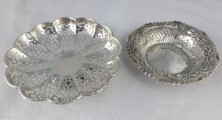 Two Solid Silver Bon Bon Dishes, the first Birmingham hallmark, m.m GNRH, the other Birmingham