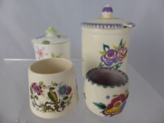 A Quantity of Poole Pottery including two mustards, a jam jar and a Shelley `Wild Anemone` Jam Pot.