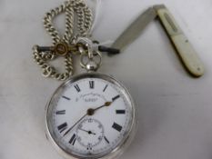 J.D. Graves Silver Pocket Watch, Birmingham Hallmark dated 1923 m.m. W.D. , the enamel clock face