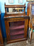 Victorian Rosewood Display Cabinet, the glass fronted cabinet with shelf to top and a bevelled