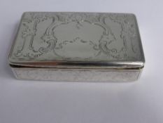 Silver Table Snuff Box, chased with foliage, gilt interior, Austria-Hungarian dated 1846, m.m MK, 8