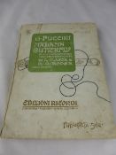 A Rare First Edition Copy of Giacomo Puccini `Madame Butterfly` Pianoforte Solo dated 1904, the