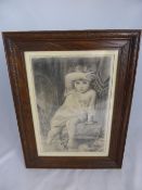 Artist Unknown, A Pencil Study of a little girl, framed and glazed.