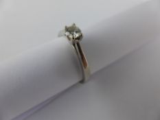 A Lady`s 18ct White Gold Solitaire Diamond Ring, approx 3 gms, size L, 0.25 cts.