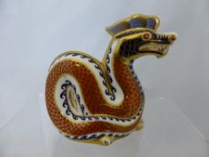 Royal Crown Derby Figure of a Dragon, red stamp to base number LXI,   11.5 cms high.