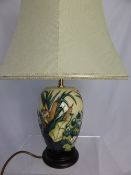 Moorcroft Lamp Base and Shade, `Lamia` design, approx 20 cms.