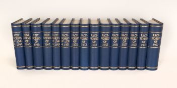 Collection of Sixty Two Blue Leather Bound Time Form Books, Published by Portway Press London SW15,