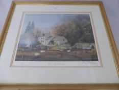 Signed Alan Ingham Print, entitled `The Homestead`, nr 85/500, framed and glazed, 32 x 25 cms,